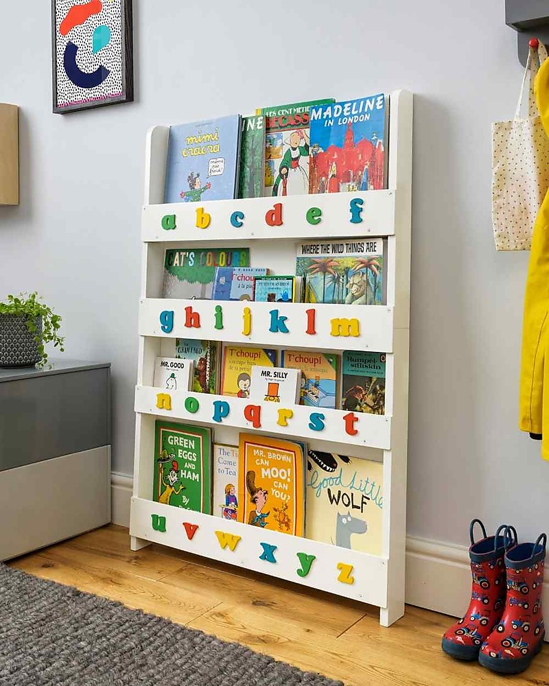 Tidy Books Libreria Montessoriana Frontale per Bambini in Legno - Lettere  3D - Bianca Lettere Minuscole unisex (bambini)