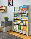 Tidy Books Libreria Montessoriana Frontale per Bambini in Legno - Lettere 3D - Grigio Chiaro Lettere Minuscole Librerie Montessoriane