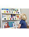 Tidy Books Libreria Montessoriana Frontale per Bambini in Legno - Soft White - Lettere 3D Minuscole Colorate Librerie Montessoriane