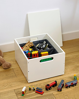 Tidy Books Sorting Box, Contenitore in Legno per Giocattoli, Bianco Panna - 40 x 30 x 24 cm Contenitori Porta Giochi_