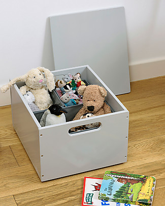 Tidy Books Sorting Box, Contenitore in Legno per Giocattoli, Grigio Chiaro - 40 x 30 x 24 cm Librerie