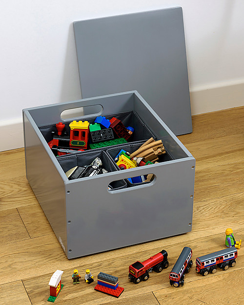 Tidy Books Sorting Box, Contenitore in Legno per Giocattoli, Grigio Scuro - 40 x 30 x 24 cm Contenitori Porta Giochi