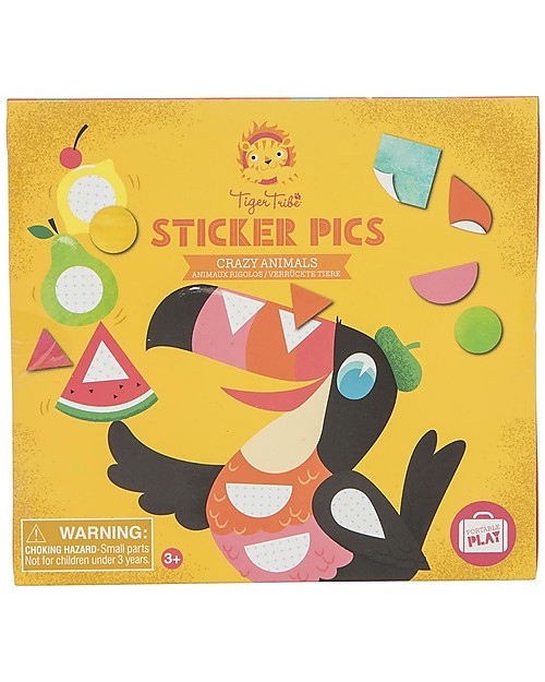 Tiger Tribe Gioco Sticker Pics, Crazy Animals - Il set completo per creare gli animali più buffi! Giochi Creativi
