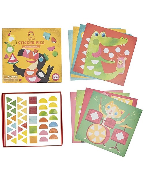 Tiger Tribe Gioco Sticker Pics, Crazy Animals - Il set completo per creare gli animali più buffi! Giochi Creativi