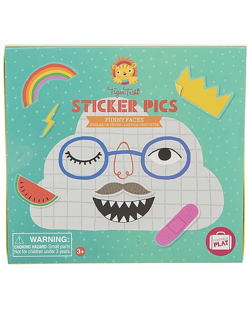 Tiger Tribe Gioco Sticker Pics, Funny Faces - Il set completo per crea le facce più buffe! Adesivi e Timbri