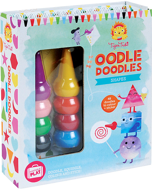 Tiger Tribe Oodle Doodle Colori a Cera, Forme - Perfetto in Viaggio! Giochi da Tavolo