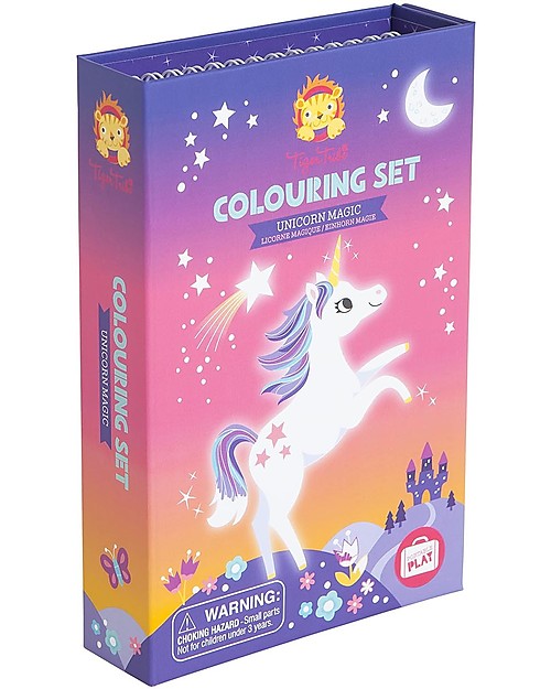 Tiger Tribe Set da Colorare, Unicorno - Include Album, Pennarelli e Adesivi! Disegnare e Colorare