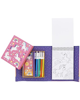 Tiger Tribe Set da Colorare, Unicorno - Include Album, Pennarelli e Adesivi! Disegnare e Colorare