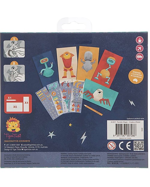 Tiger Tribe Set Transfer Magic Crea un Robot Giochi Creativi