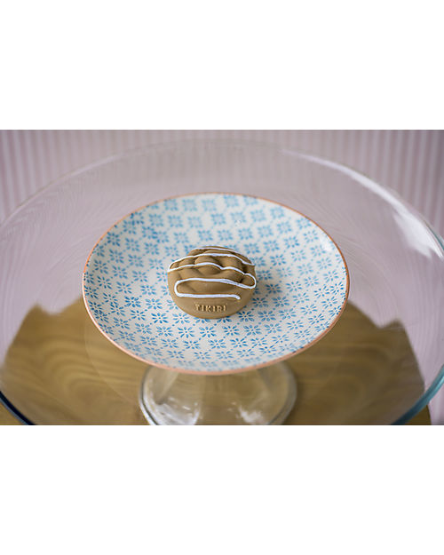 Tikiri 3-in-1 Sonaglio Biscottino Danese  -  Massaggiagengive - Gioco da Bagno - Bakery Items - 100% Caucciù Naturale Massaggiagengive