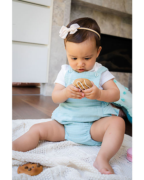 Tikiri 3-in-1 Sonaglio Biscottino Danese  -  Massaggiagengive - Gioco da Bagno - Bakery Items - 100% Caucciù Naturale Massaggiagengive