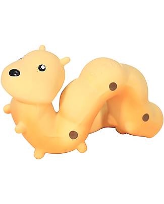 Tikiri 3-in-1 Sonaglio Bruco - Massaggiagengive - Gioco da Bagno - Garden Animals - 100% Caucciù Naturale Giochi Bagno