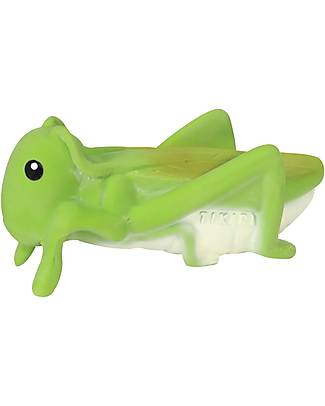 Tikiri 3-in-1 Sonaglio Cavalletta - Massaggiagengive - Gioco da Bagno - Garden Animals - 100% Caucciù Naturale Massaggiagengive