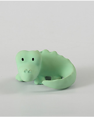 Tikiri 3-in-1 Sonaglio Coccodrillo, Massaggiagengive, Gioco da Bagno, My First Zoo - 100% Caucciù Naturale Sonagli