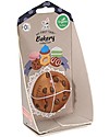 Tikiri 3-in-1 Sonaglio Cookie -  Massaggiagengive - Gioco da Bagno - Bakery Items - 100% Caucciù Naturale Massaggiagengive