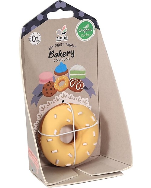 Tikiri 3-in-1 Sonaglio Donut - Massaggiagengive - Gioco da Bagno - Bakery  Items - 100% Caucciù Naturale unisex (bambini)