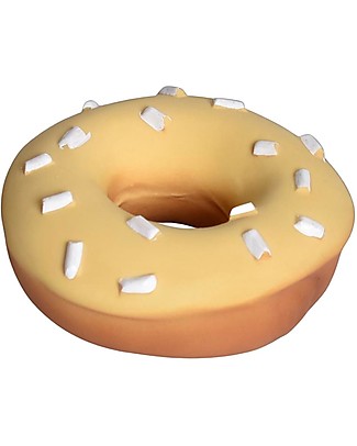 Tikiri 3-in-1 Sonaglio Donut - Massaggiagengive - Gioco da Bagno - Bakery Items - 100% Caucciù Naturale Massaggiagengive