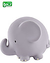 Tikiri 3-in-1 Sonaglio Elefante, Massaggiagengive, Gioco da Bagno,  My First Zoo - 100% Caucciù Naturale Giochi Bagno