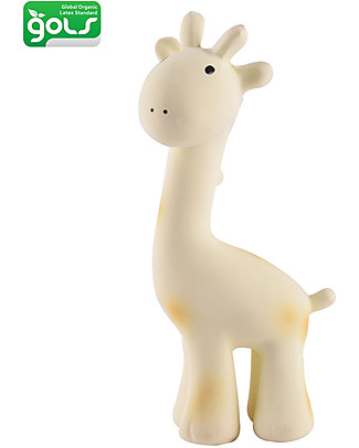 Tikiri 3-in-1 Sonaglio Giraffa, Massaggiagengive, Gioco da Bagno, My First Zoo - Confezione Regalo - 100% Caucciù Naturale Giochi Bagno