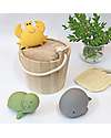 Tikiri 3-in-1 Sonaglio Granchio, Massaggiagengive, Gioco da Bagno, Ocean Buddies, Confezione Regalo - 100% Caucciù Naturale Giochi Bagno