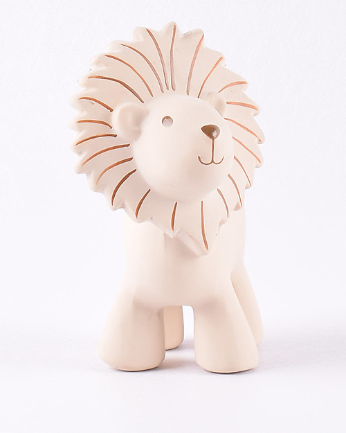 Tikiri 3-in-1 Sonaglio Leone, Massaggiagengive, Gioco da Bagno, My First Zoo - 100% Caucciù Naturale Giochi Bagno