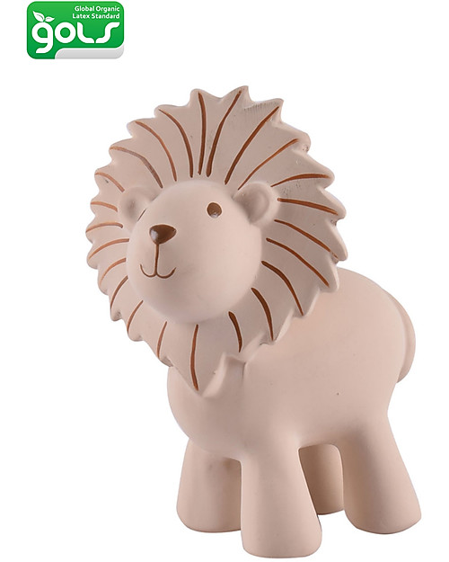 Tikiri 3-in-1 Sonaglio Leone, Massaggiagengive, Gioco da Bagno, My First Zoo - Confezione Regalo - 100% Caucciù Naturale Giochi Bagno