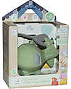 Tikiri 3-in-1 Sonaglio - Massaggiagengive - Gioco da Bagno - Elicottero - Vroom Vroom Friends - Confezione Regalo - 100% Caucciù Naturale Giochi Bagno