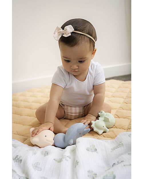 Tikiri 3-in-1 Sonaglio - Massaggiagengive - Gioco da Bagno - Set 3 pz - My First Ocean - 100% Caucciù Naturale Giochi Bagno