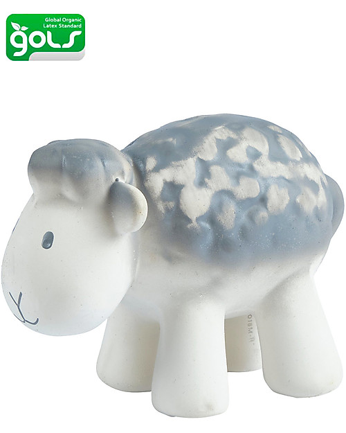 Tikiri 3-in-1 Sonaglio Pecora, Massaggiagengive, Gioco da Bagno, My First Farm - 100% Caucciù Naturale Giochi Bagno