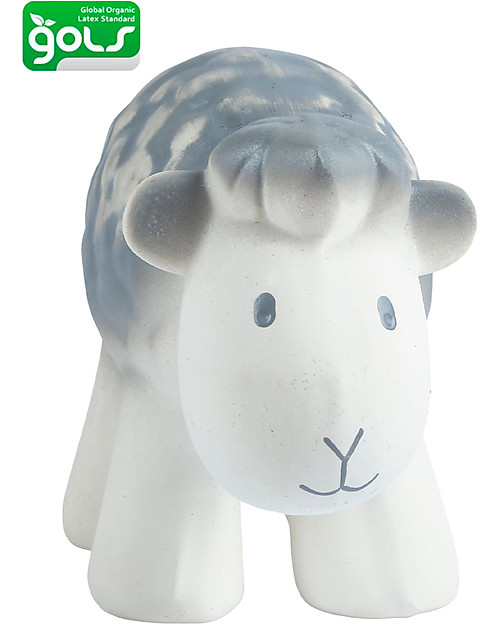 Tikiri 3-in-1 Sonaglio Pecora, Massaggiagengive, Gioco da Bagno, My First Farm - 100% Caucciù Naturale Giochi Bagno