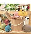 Tikiri 3-in-1 Sonaglio Polpo, Massaggiagengive, Gioco da Bagno, Ocean Buddies, Confezione Regalo - 100% Caucciù Naturale Giochi Bagno