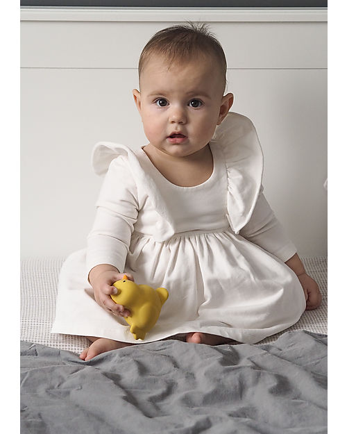 Tikiri 3-in-1 Sonaglio Pulcino, Massaggiagengive, Gioco da Bagno, My First Farm - Confezione Regalo - 100% Caucciù Naturale Giochi Bagno