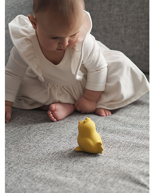 Tikiri 3-in-1 Sonaglio Pulcino, Massaggiagengive, Gioco da Bagno, My First Farm - Confezione Regalo - 100% Caucciù Naturale Giochi Bagno