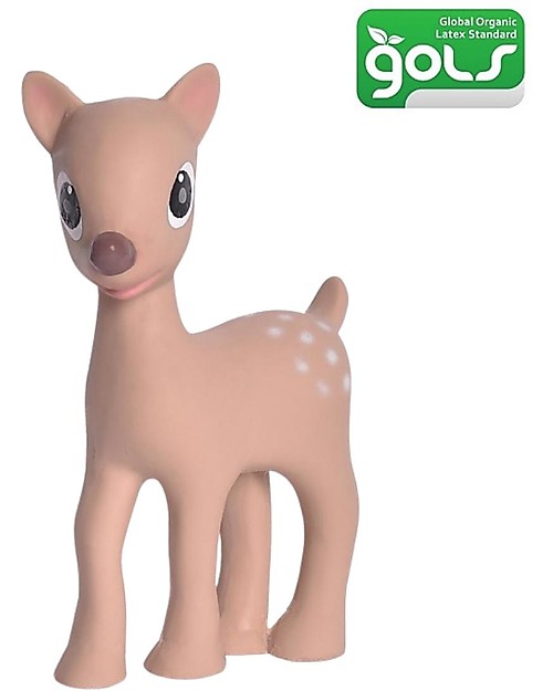 Tikiri 3-in-1 Sonaglio Ralphie la Renna, Massaggiagengive, Gioco da Bagno  - 100% Caucciù Naturale Giochi Bagno