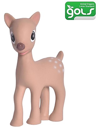 Tikiri 3-in-1 Sonaglio Ralphie la Renna, Massaggiagengive, Gioco da Bagno - 100% Caucciù Naturale Giochi Bagno