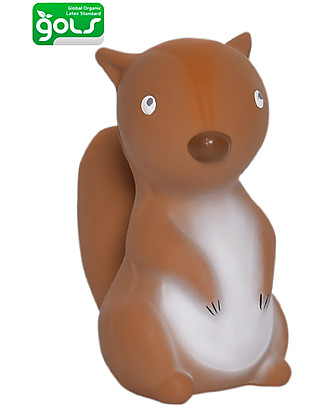 Tikiri 3-in-1 Sonaglio Scoiattolo, Massaggiagengive, Gioco da Bagno, My First Arctic Animals - 100% Caucciù Naturale Sonagli