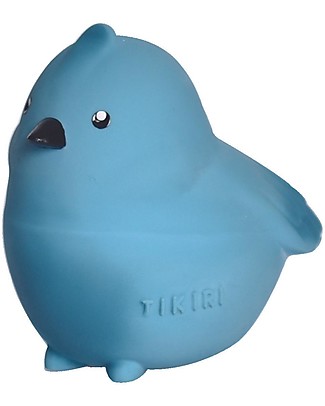 Tikiri 3-in-1 Sonaglio Uccellino - Massaggiagengive - Gioco da Bagno - Garden Animals - 100% Caucciù Naturale Giochi Bagno