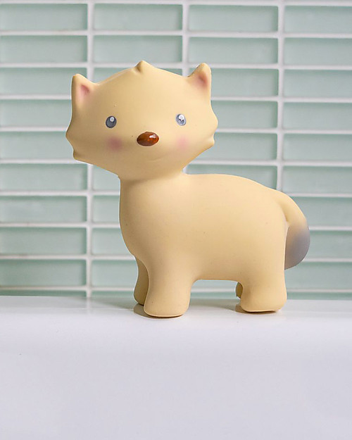 Tikiri 3-in-1 Sonaglio Volpe, Massaggiagengive, Gioco da Bagno, My First Arctic Animals - 100% Caucciù Naturale Giochi Bagno