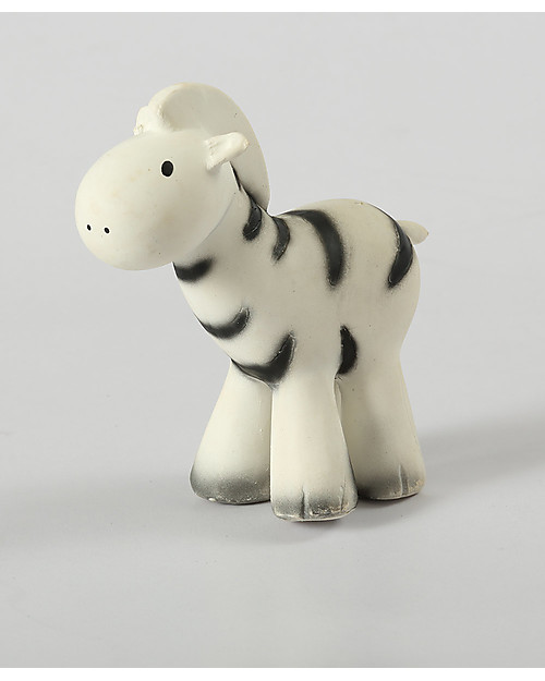 Tikiri 3-in-1 Sonaglio Zebra, Massaggiagengive, Gioco da Bagno, My First Zoo - 100% Caucciù Naturale Giochi Bagno