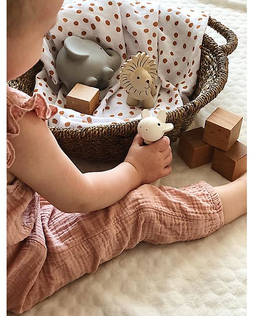 Tikiri 3-in-1 Sonaglio Zebra, Massaggiagengive, Gioco da Bagno,, My First Zoo - Confezione Regalo - 100% Caucciù Naturale Giochi Bagno