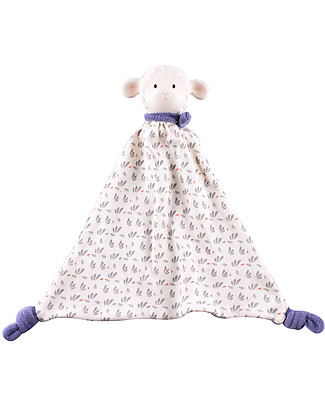Tikiri DouDou Agnellino Lucas, Blu - Caucciù Naturale e Cotone Bio Doudou