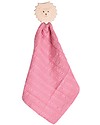 Tikiri DouDou Massaggiagengive Leone, Rosa - Caucciù Naturale e Cotone Bio Doudou