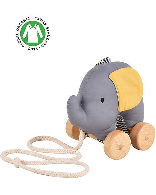 Tikiri Giocattolo da Tirare Elefante - Incoraggia il Movimento Trainabili