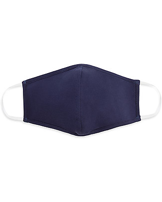Tikiri Mascherina Lavabile per Adulti/11+ Anni - Blu - 3 Strati - Filtraggio oltre 95% - 100% Cotone certificato Oeko-Tex Mascherine di Protezione Individuale_