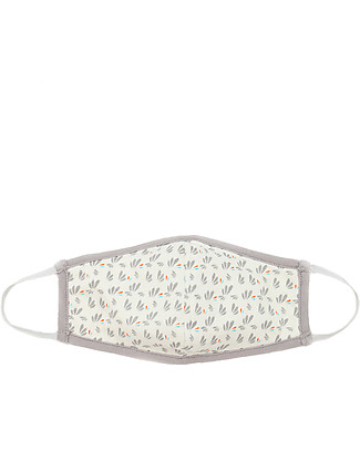 Tikiri Mascherina Lavabile per Adulti/11+ Anni - Piume - 3 Strati - Filtraggio oltre 95% - 100% Cotone certificato Oeko-Tex Mascherine di Protezione Individuale_