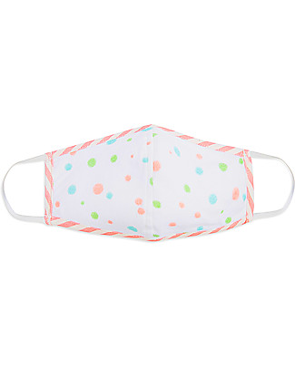 Tikiri Mascherina Lavabile per Adulti/11+ Anni - Pois Pastello - 3 Strati - Filtraggio oltre 95% - 100% Cotone certificato Oeko-Tex Mascherine di Protezione Individuale_