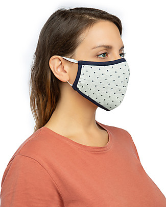 Tikiri Mascherina Lavabile per Adulti/11+ Anni - Stelle - 3 Strati - Filtraggio oltre 95% - 100% Cotone certificato Oeko-Tex Mascherine di Protezione Individuale