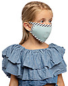 Tikiri Mascherina Lavabile per Bambini - Sorriso Blu - 3 Strati - Filtraggio oltre 95% - 100% Cotone certificato Oeko-Tex Mascherine Protettive_