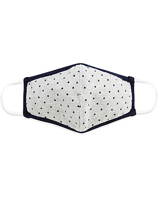 Tikiri Mascherina Lavabile per Bambini - Stelle - 3 Strati - Filtraggio oltre 95% - 100% Cotone certificato Oeko-Tex Mascherine di Protezione Individuale_