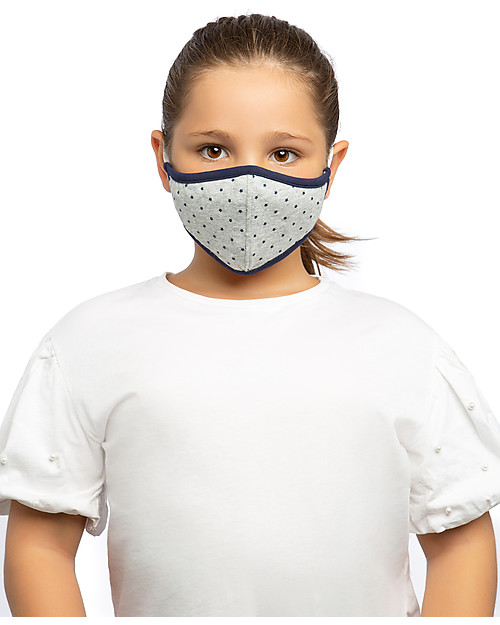 Tikiri Mascherina Lavabile per Bambini - Stelle - 3 Strati - Filtraggio oltre 95% - 100% Cotone certificato Oeko-Tex Mascherine Protettive_